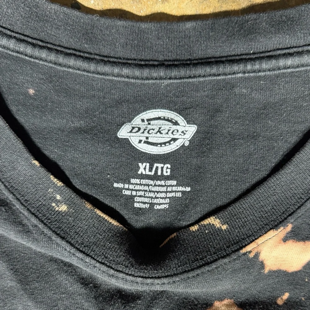 Vintage Dickies Distressed Acid-Wash 100% Cotton Black Short Sleeve Shirt - Picture 6 of 6